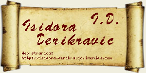Isidora Derikravić vizit kartica